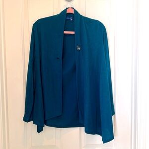 Lightweight jewel tone, teal wrap professional, or casual